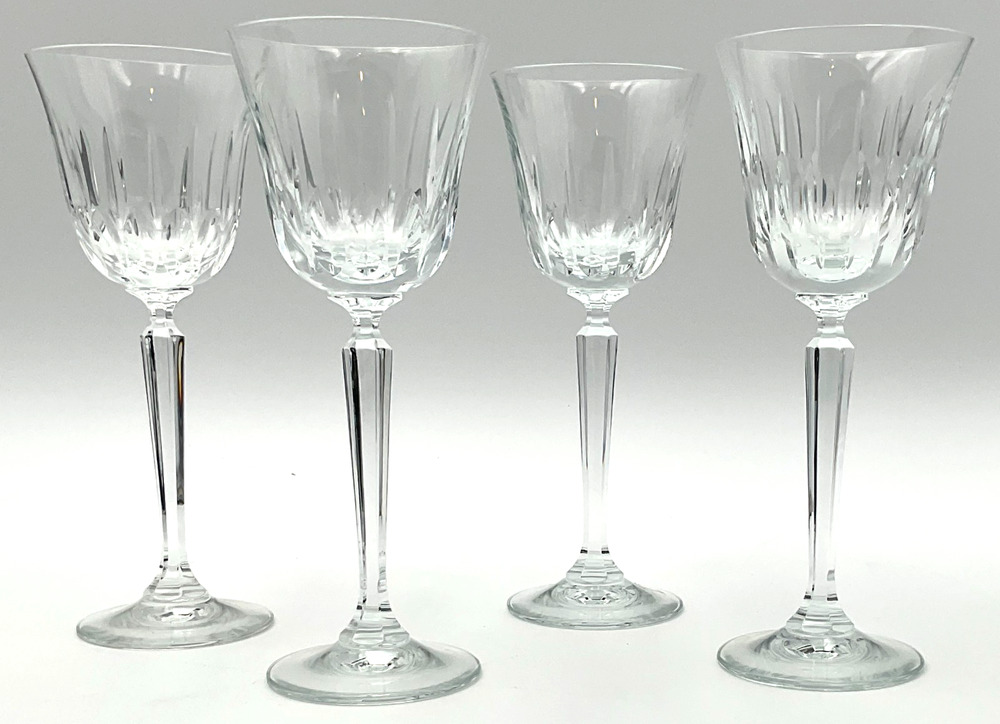 Mikasa Park Avenue Lead Crystal Wine Glasses Set of Four Brand New Vintage 8"